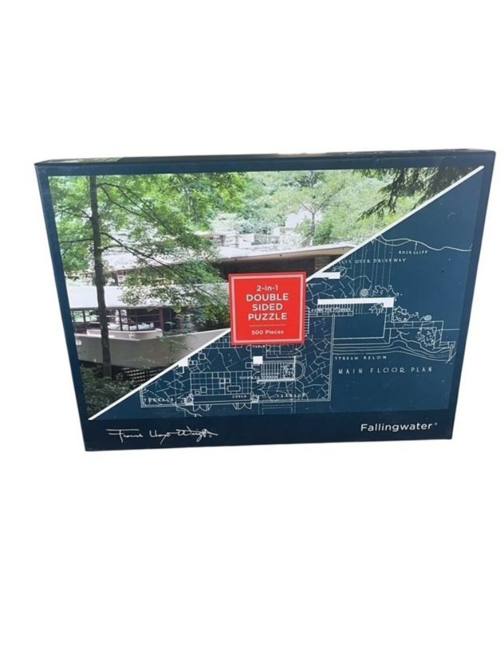 Galison Frank Lloyd Wright Double Sided Fallingwater Puzzle 500 Pieces